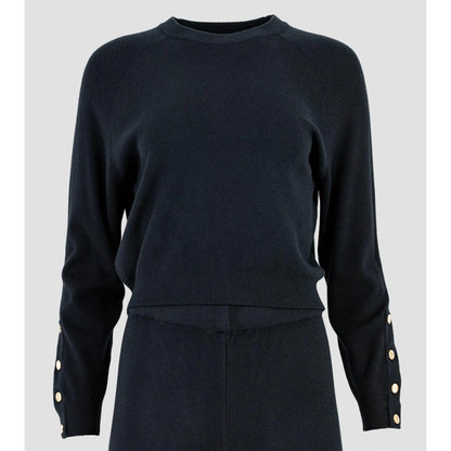 Дамски плетен комплект в черно - ефектни ръкави | колекция есен-зима-комплекти-6Sense