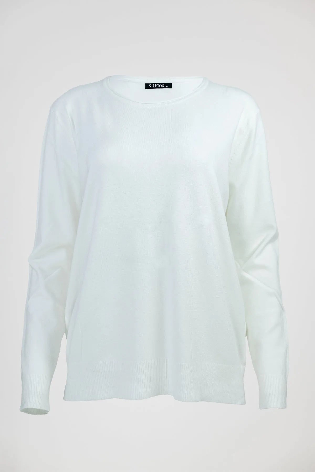 Дамски пуловер -фино плетиво – бял - Essential Soft-пуловери-6Sense