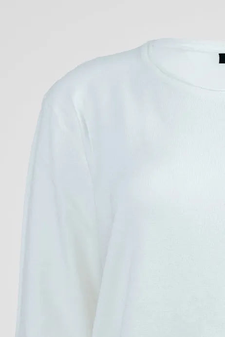 Дамски пуловер -фино плетиво – бял - Essential Soft-пуловери-6Sense