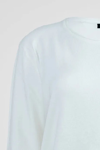 Дамски пуловер -фино плетиво – бял - Essential Soft-пуловери-6Sense