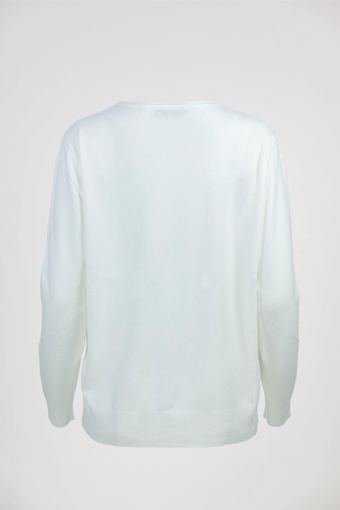 Дамски пуловер -фино плетиво – бял - Essential Soft-пуловери-6Sense