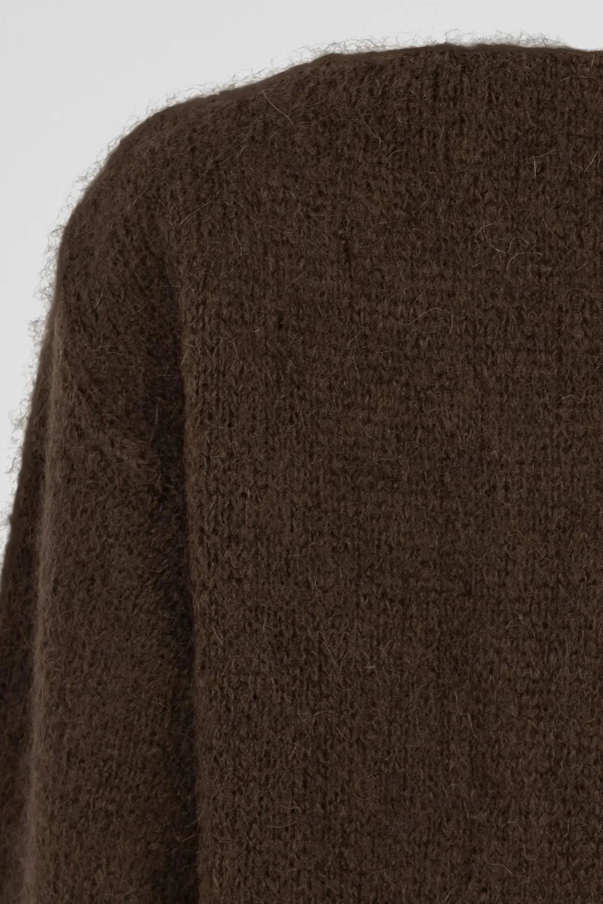 Дамски мохеров пуловер -кафяв - Choco Mohair-пуловери-6Sense
