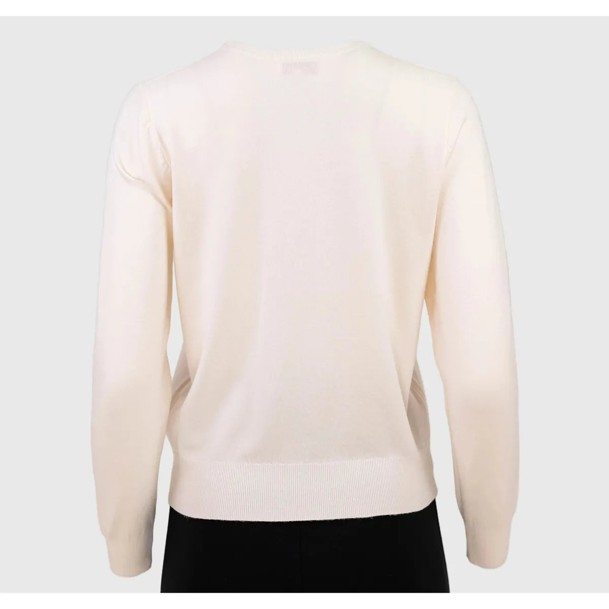 Дамски пуловер с бродирани панделки - eкрю | колекция есен-зима-пуловери-6Sense