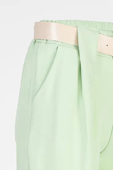 Дамски широк панталон - мента - Wide Leg-панталони-6Sense