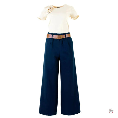 Дамски широк панталон с колан – стил и свобода на движение