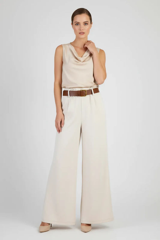 Дамски широк панталон с колан | колекция есен-зима 6Sense