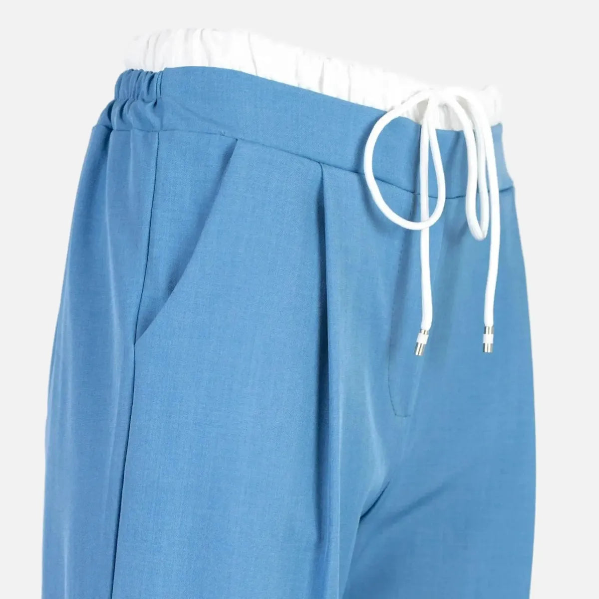 Дамски панталон в морско синьо с връзки | колекция есен-зима 6Sense