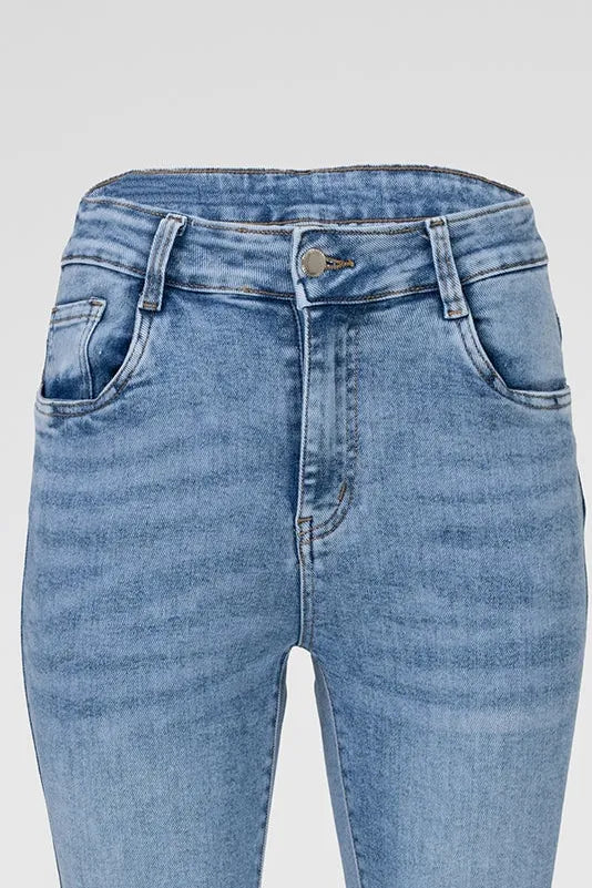 Дамски светлосини еластични дънки Plus Size- Skyline Blue-дънки-6Sense