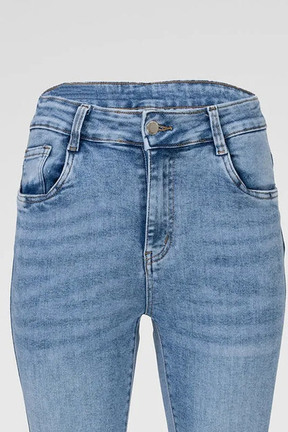 Дамски светлосини еластични дънки Plus Size- Skyline Blue-дънки-6Sense