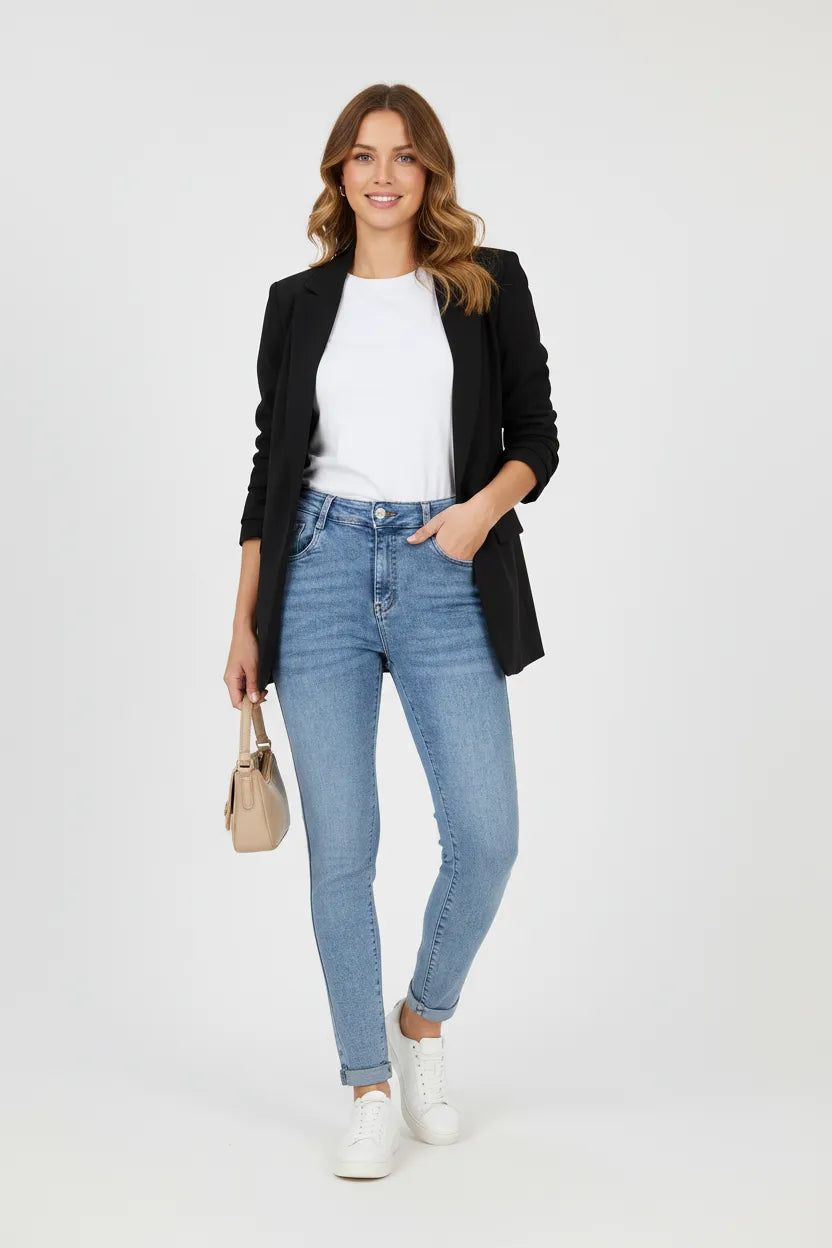 Дамски светлосини еластични дънки Plus Size- Skyline Blue-дънки-6Sense