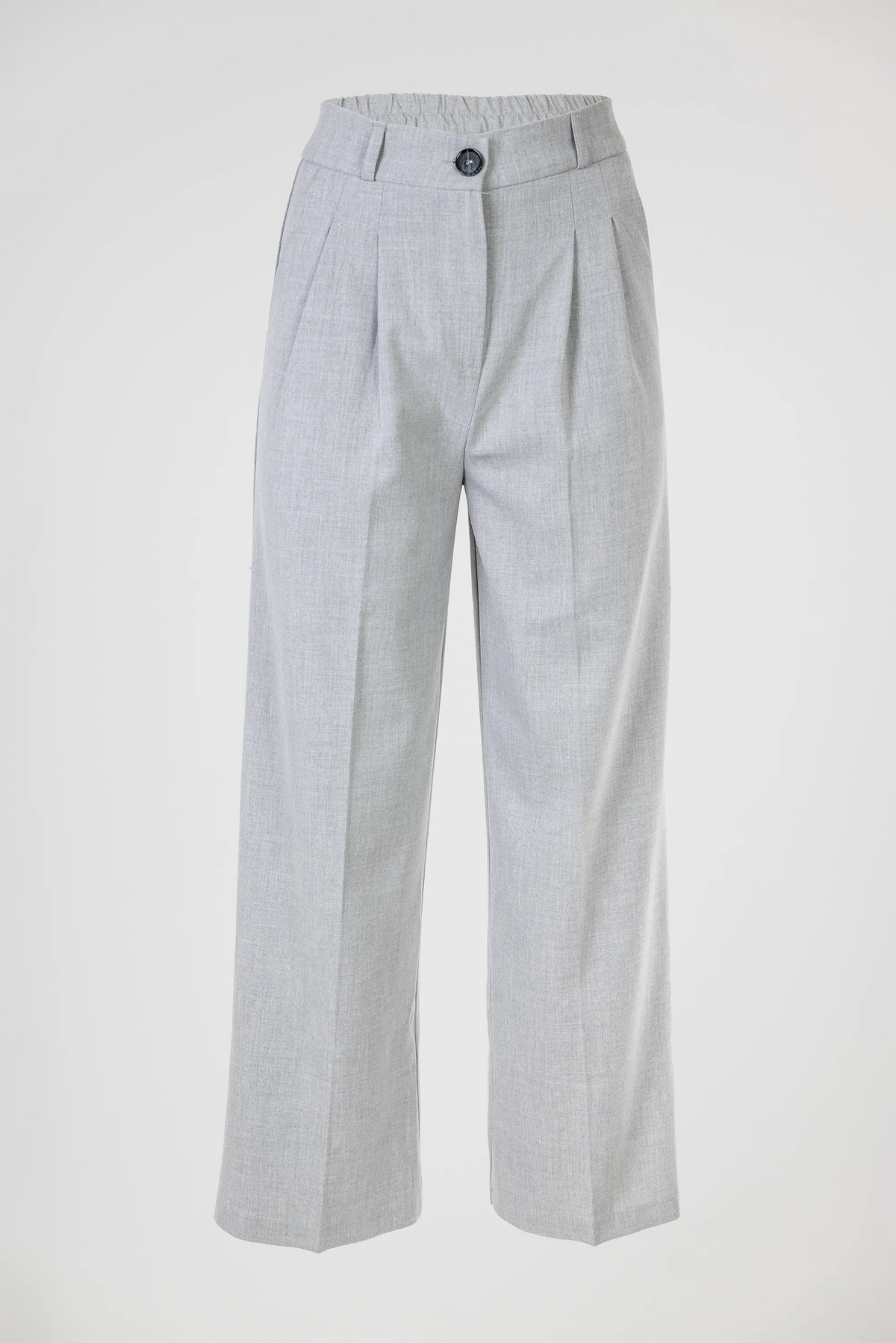 Дамски светлосив чино панталон с висока талия – Soft Grey Chino-панталони-6Sense
