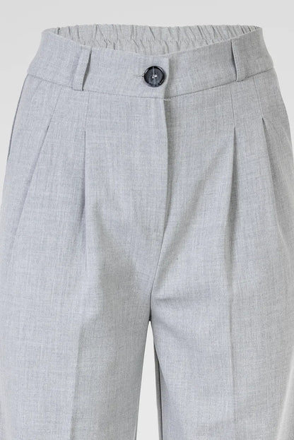 Дамски светлосив чино панталон с висока талия – Soft Grey Chino-панталони-6Sense