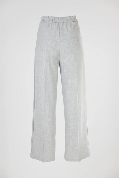 Дамски светлосив чино панталон с висока талия – Soft Grey Chino-панталони-6Sense