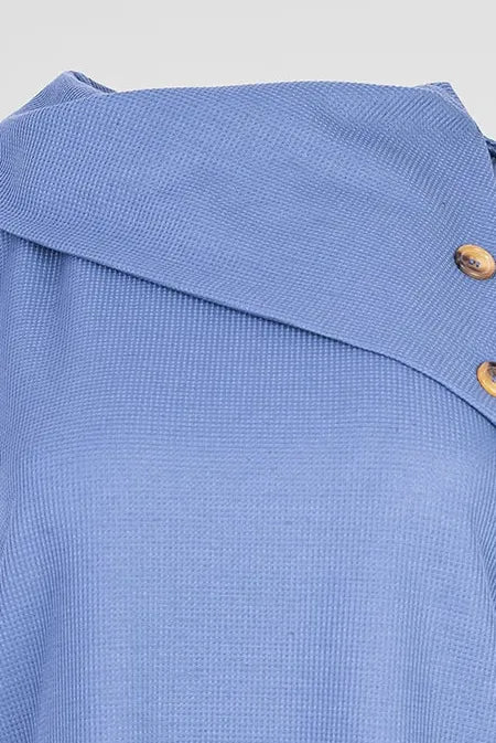 Дамски топ без ръкави с асиметрична яка - Soft Edge-блузи-6Sense