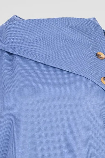 Дамски топ без ръкави с асиметрична яка - Soft Edge-блузи-6Sense