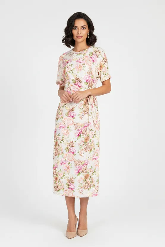 Дълга рокля с цепка отстрани – Pink Mood