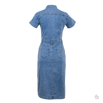 Дънкова рокля Denim Grace с копчета | 6sense.bg 💙
