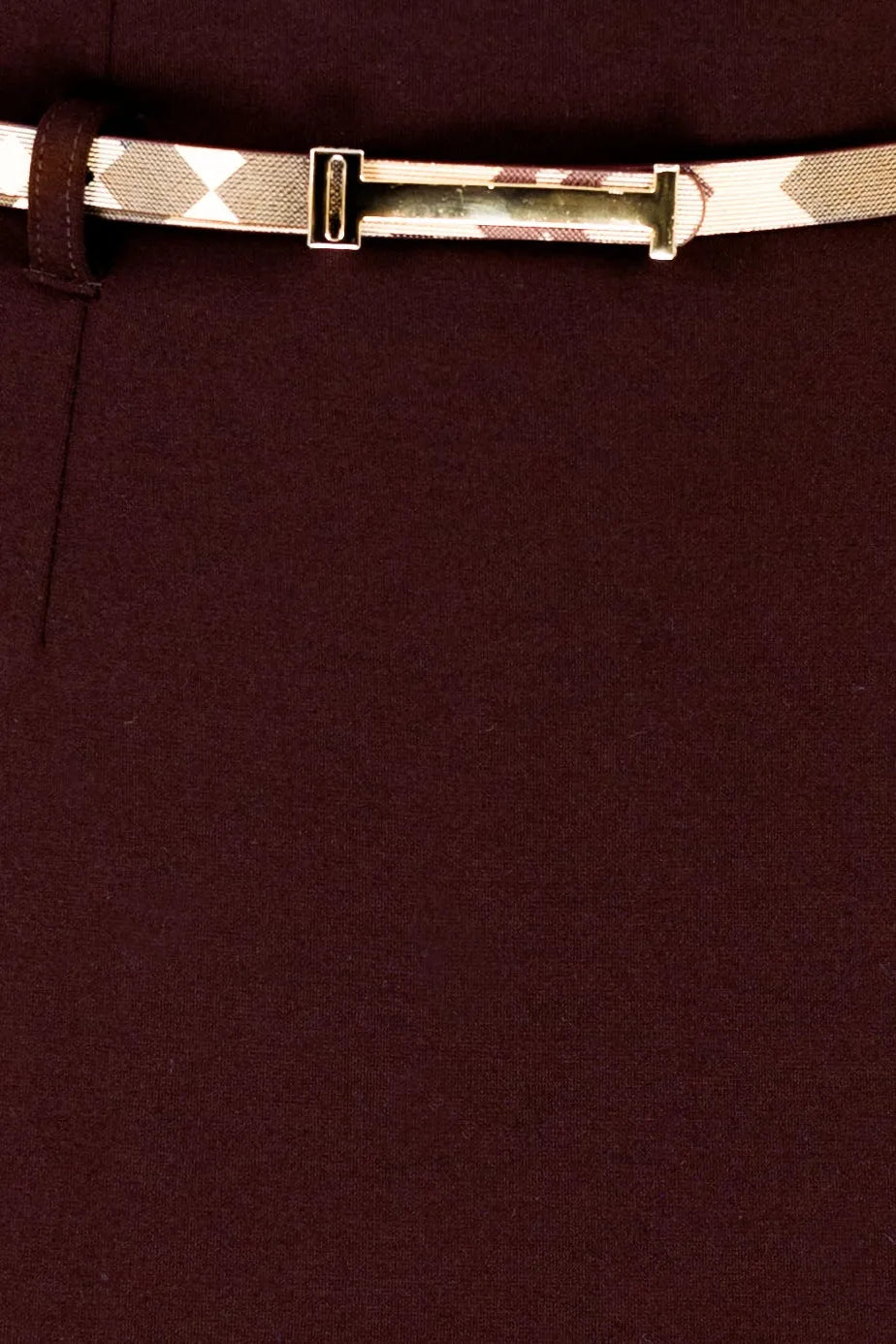 Елегантна пола тип молив Chic Cocoa с колан-Поли-6Sense