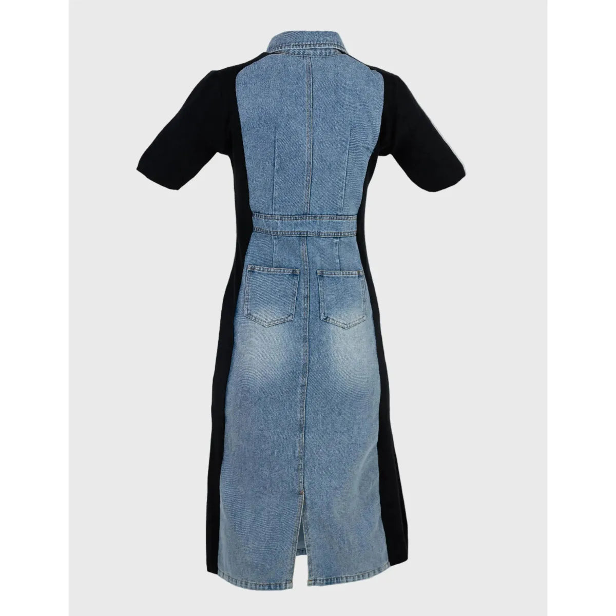 Есенна дънкова рокля с еластични панели | колекция есен-зима 6Sense