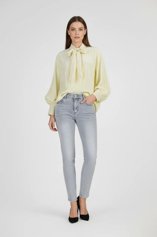 Готова визия - ванилова блуза и светлосиви дънки – Vanilla Denim Set-Готова визия-6Sense