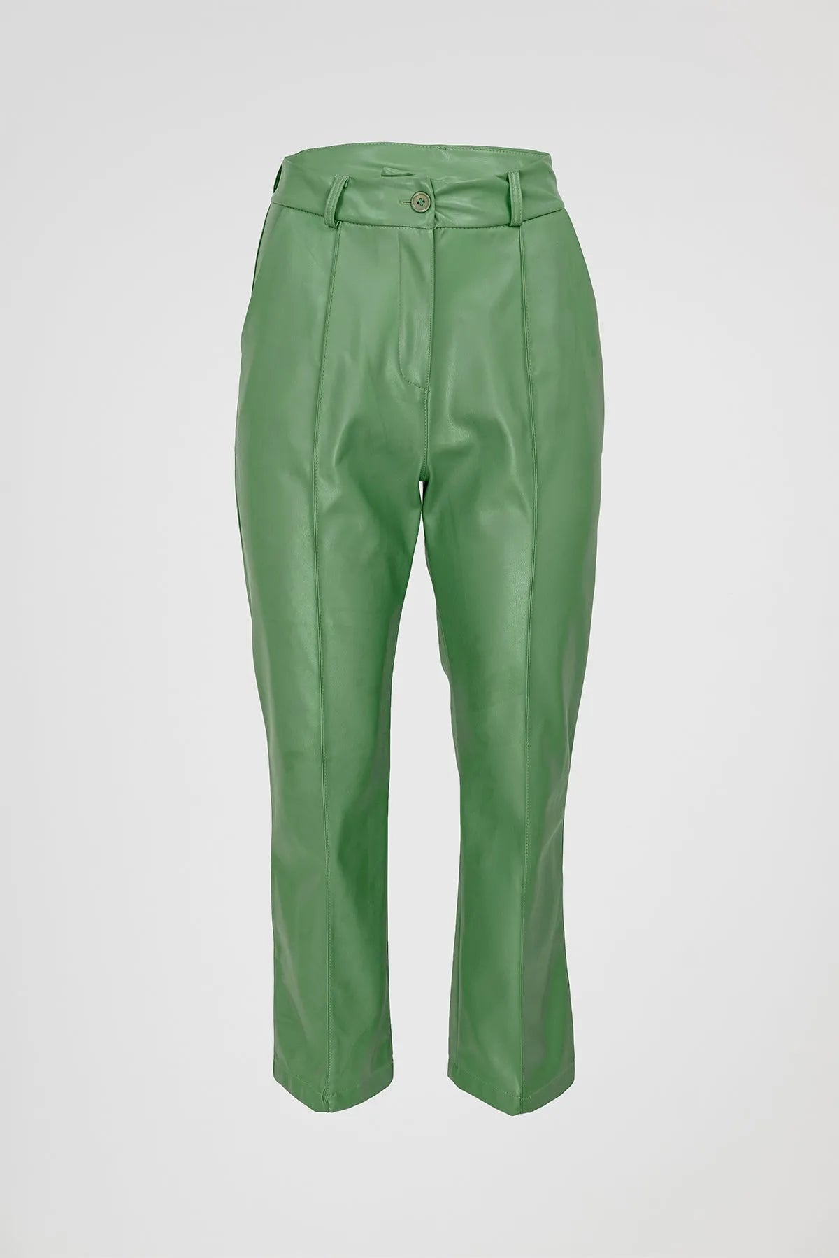 Дамски панталони от изкуствена кожа - Green Edge-панталони-6Sense