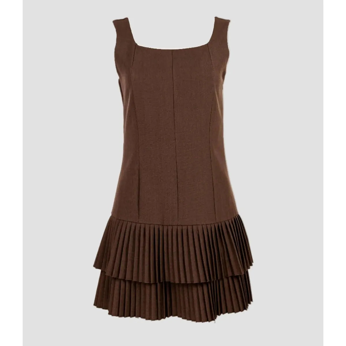 Кафява къса рокля с презрамки | колекци есен-зима 6Sense