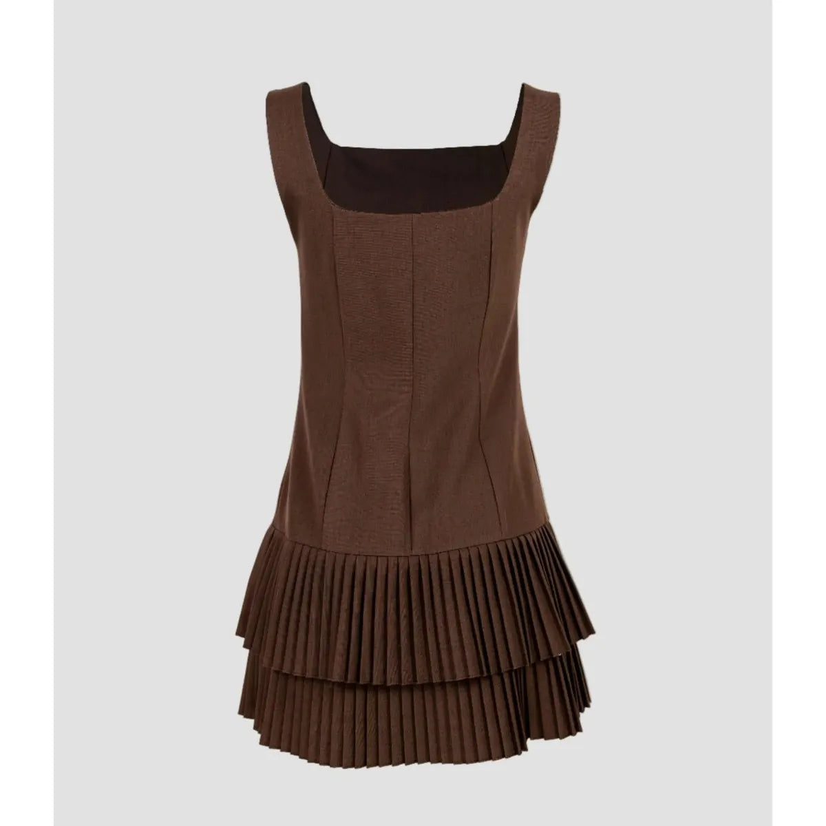 Кафява къса рокля с презрамки | колекци есен-зима 6Sense