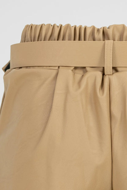 Кожени къси панталони с колан - Sahara Belt-къси панталони-6Sense
