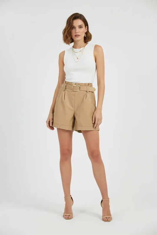 Кожени къси панталони с колан - Sahara Belt-6Sense