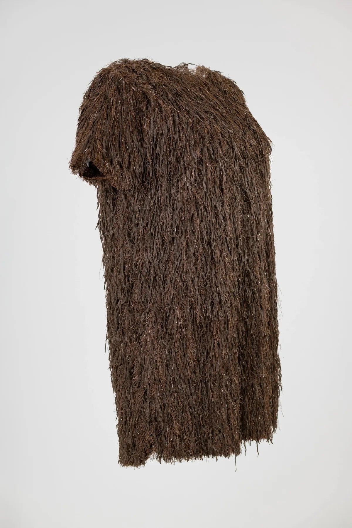 къса парти рокля с ресни в кафяво - Disco Cocoa-рокли-6Sense