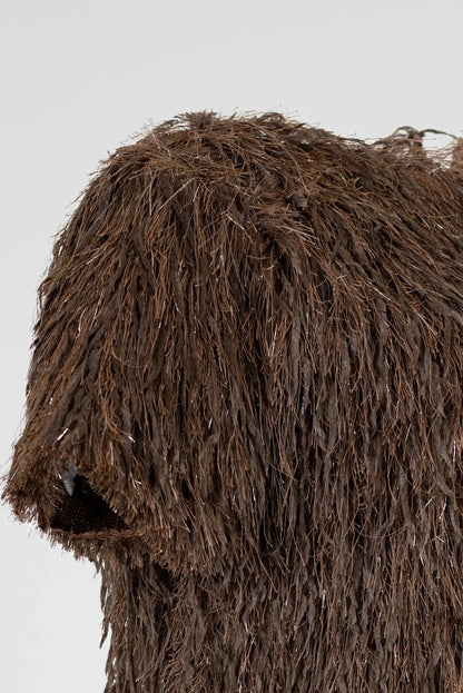 къса парти рокля с ресни в кафяво - Disco Cocoa-рокли-6Sense