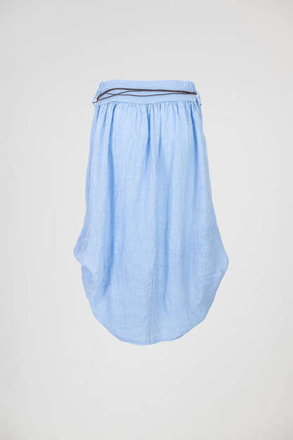Ленена пола с регулируема форма в светлосиньо – Sky Linen Flow-Поли-6Sense