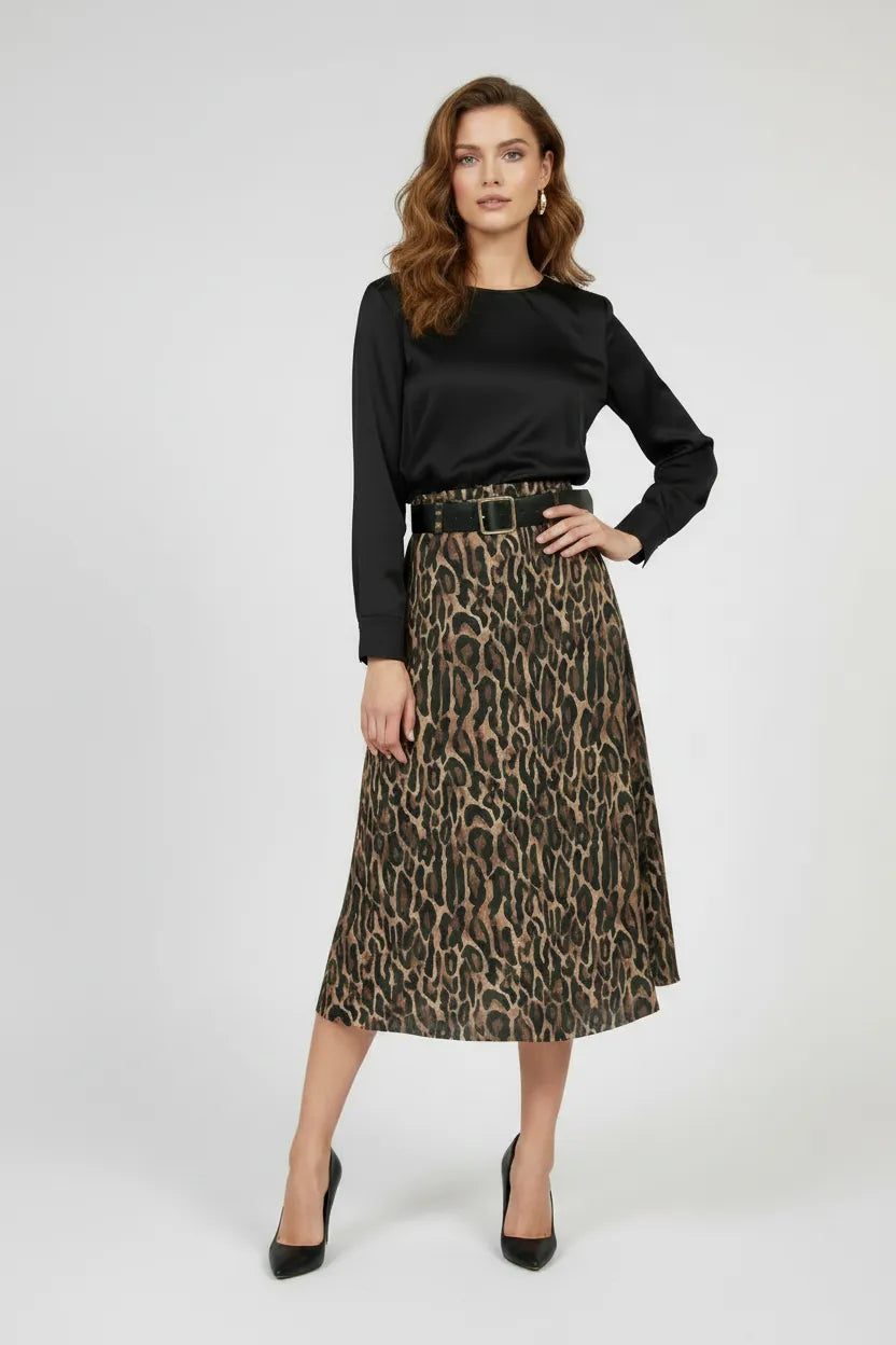 Леопардова пола с колан - Savanna Leopard-Поли-6Sense