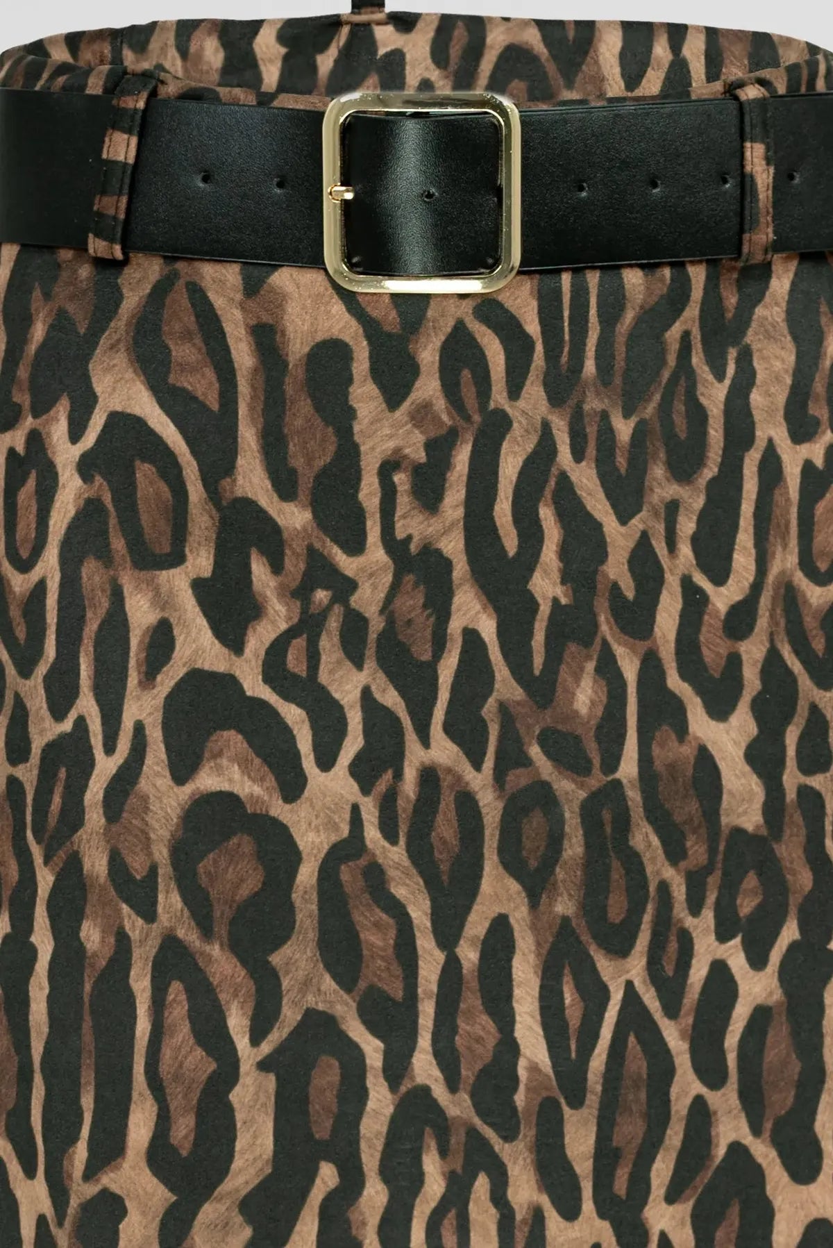 Дамска леопардова пола с колан - Savanna Leopard-Поли-6Sense