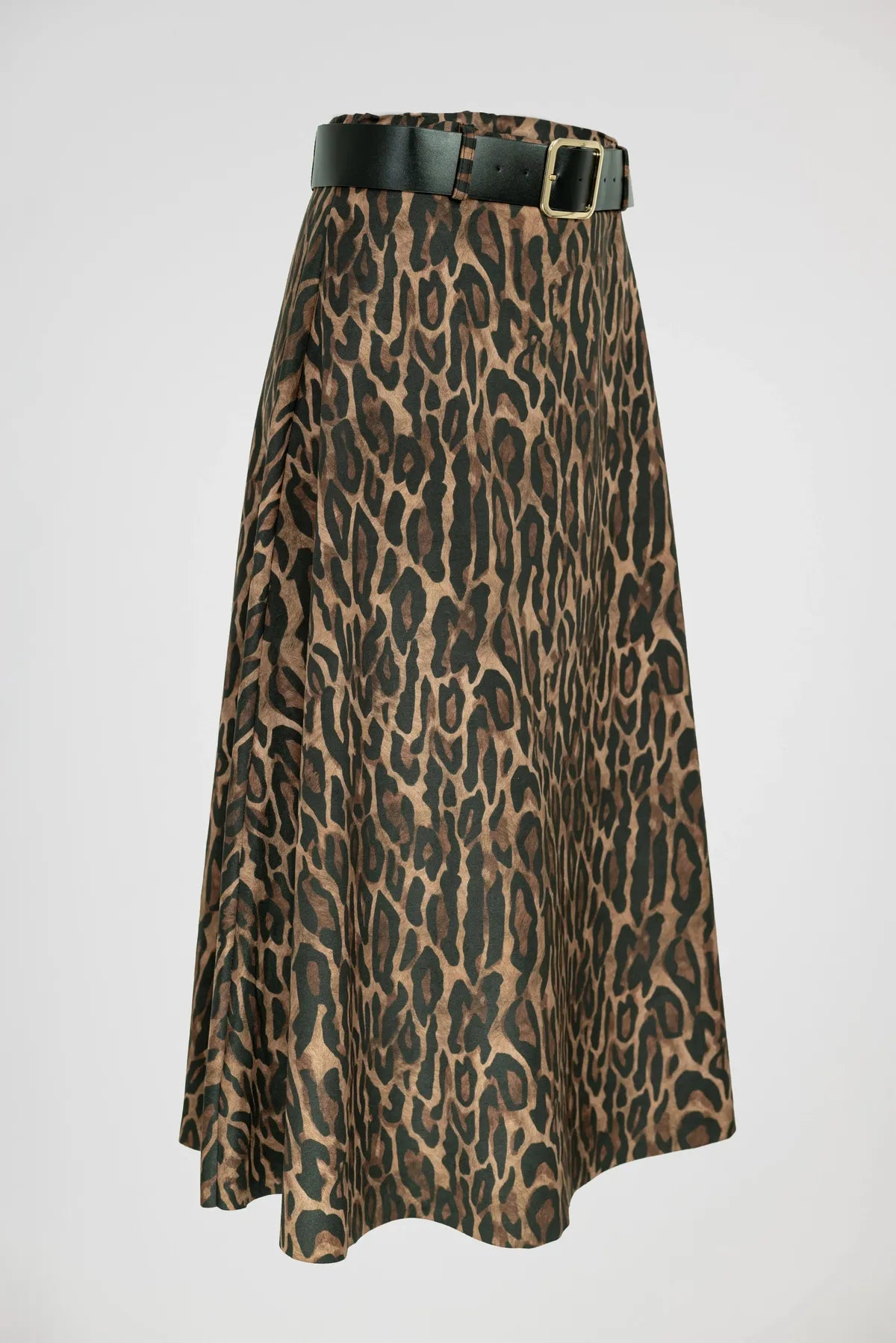 Дамска леопардова пола с колан - Savanna Leopard-Поли-6Sense