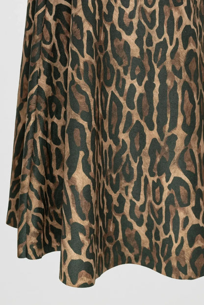 Дамска леопардова пола с колан - Savanna Leopard-Поли-6Sense