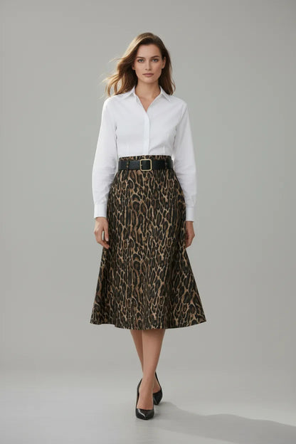 Леопардова пола с колан - Savanna Leopard-Поли-6Sense