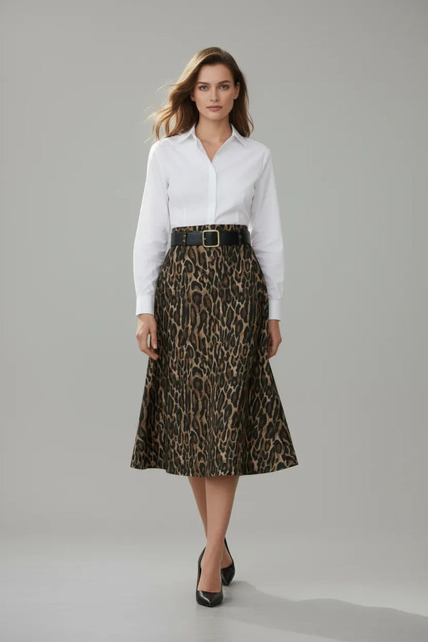 Леопардова пола с колан - Savanna Leopard-Поли-6Sense