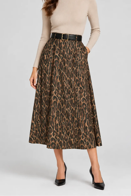Леопардова пола с колан - Savanna Leopard-Поли-6Sense