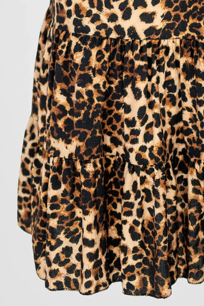 Леопардова рокля от вискоза с свободна кройка - Wild Amber-рокли-6Sense