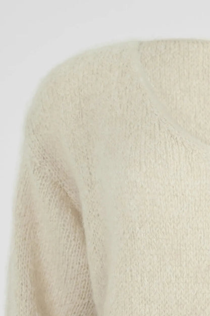 Мохер пуловер - екрю - Beige Mohair-6Sense