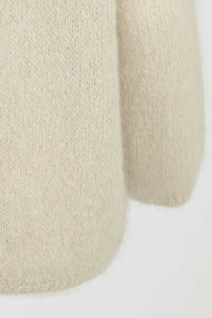 Мохер пуловер - екрю - Beige Mohair-6Sense