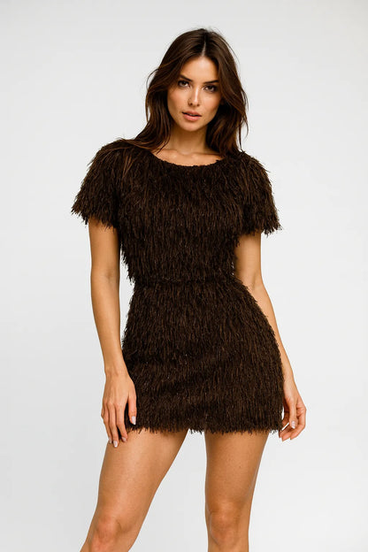 Дамски парти сет с ресни и бляскав ефект - Disco Cocoa-комплекти-6Sense