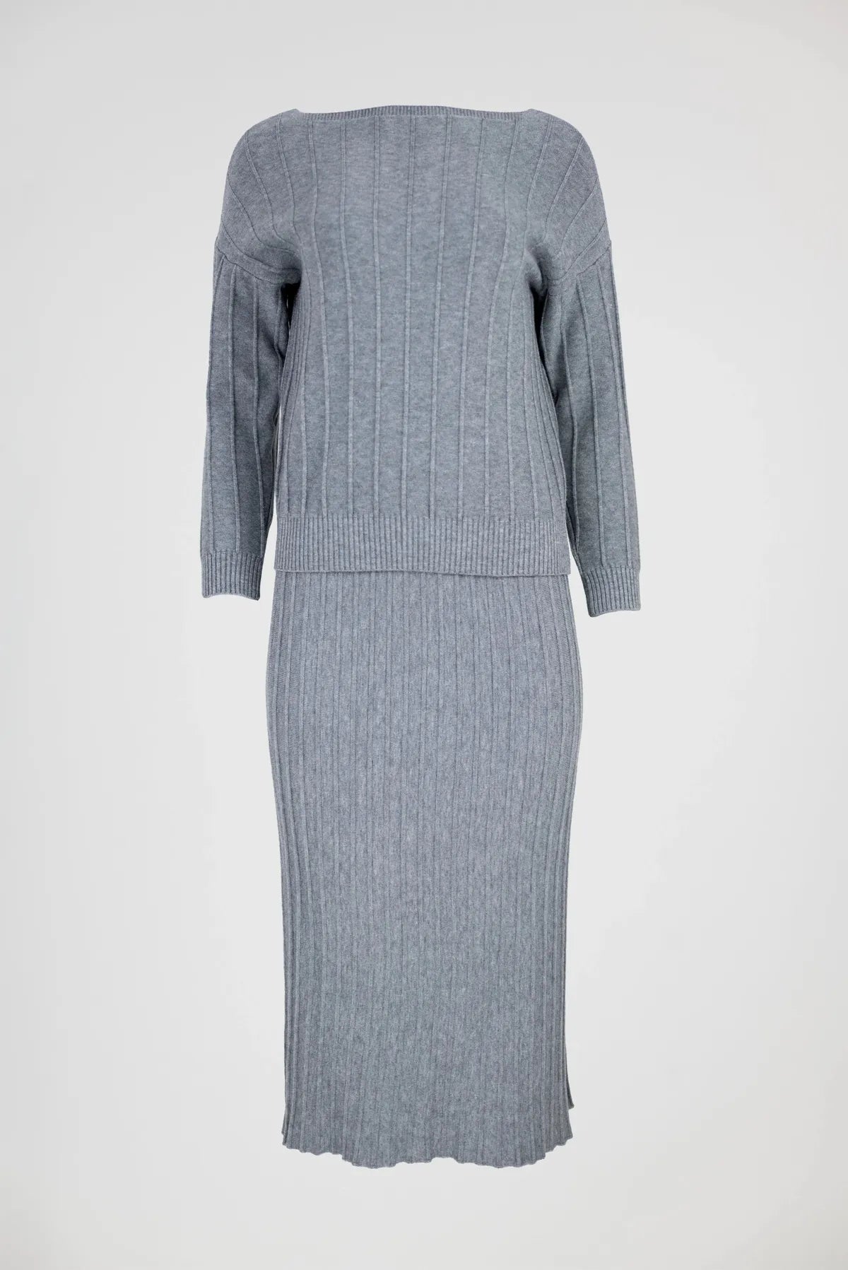 Плетен рипсен сет - пуловер с пола - Shady Rib-комплекти-6Sense