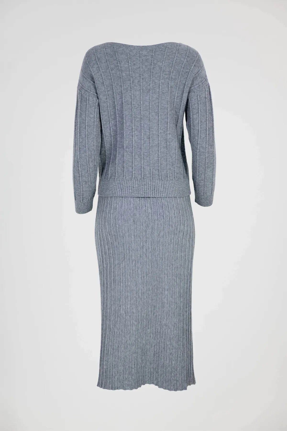 Плетен рипсен сет - пуловер с пола - Shady Rib-комплекти-6Sense