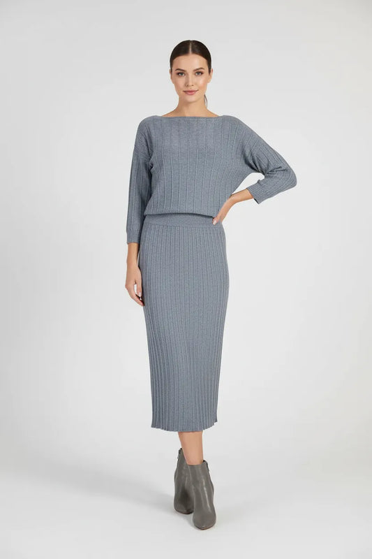 Плетен рипсен сет - пуловер с пола - Shady Rib-комплекти-6Sense