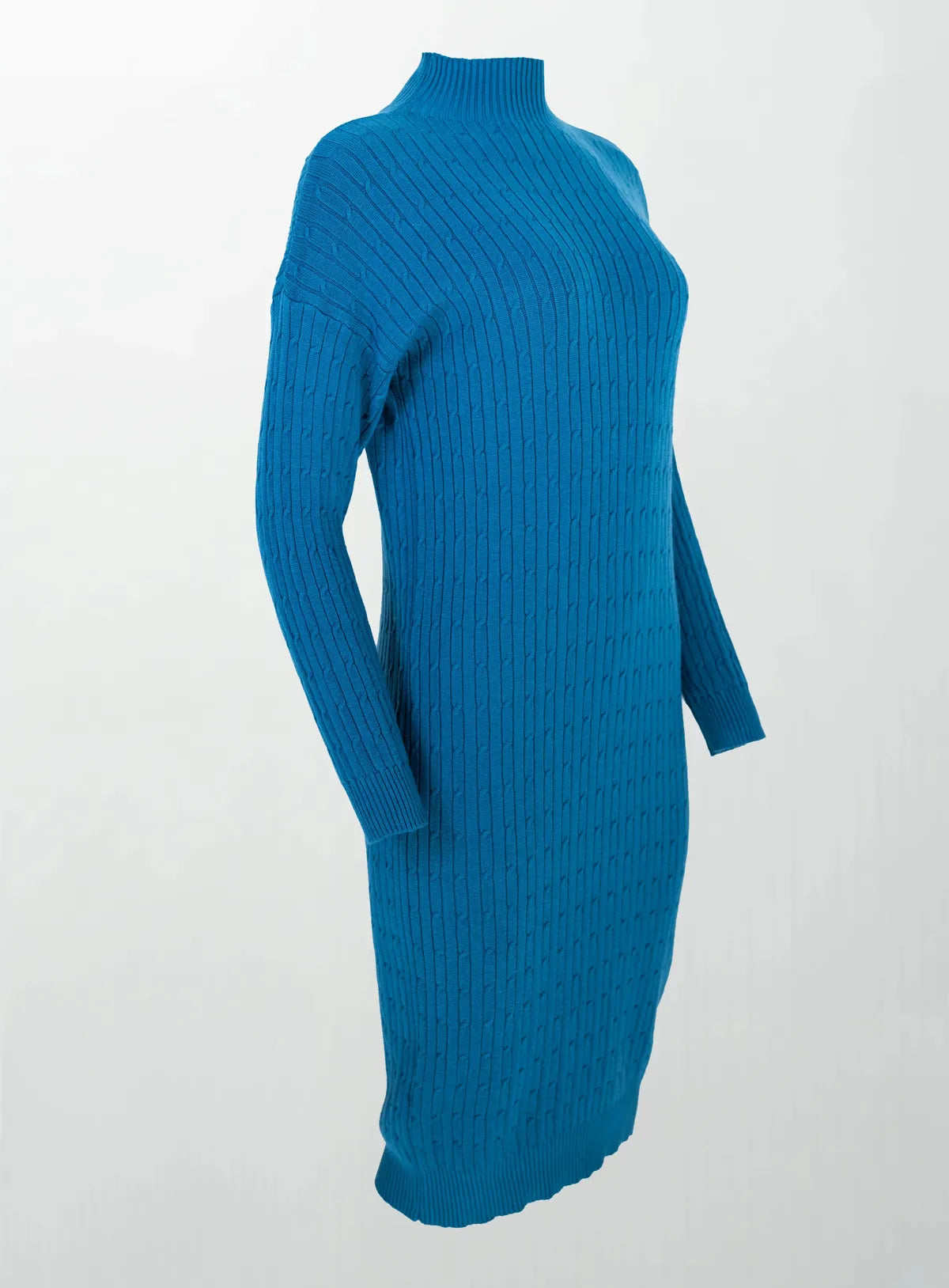 Плетена рокля с полу-поло яка - Serina-рокли-6Sense