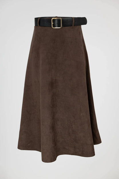 Пола с мек велурен ефект в цвят какао – Forest Moss-Поли-6Sense