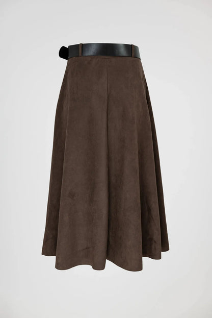 Пола с мек велурен ефект в цвят какао – Forest Moss-Поли-6Sense