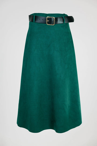 Пола с мек велурен ефект – Velvet Green-Поли-6Sense